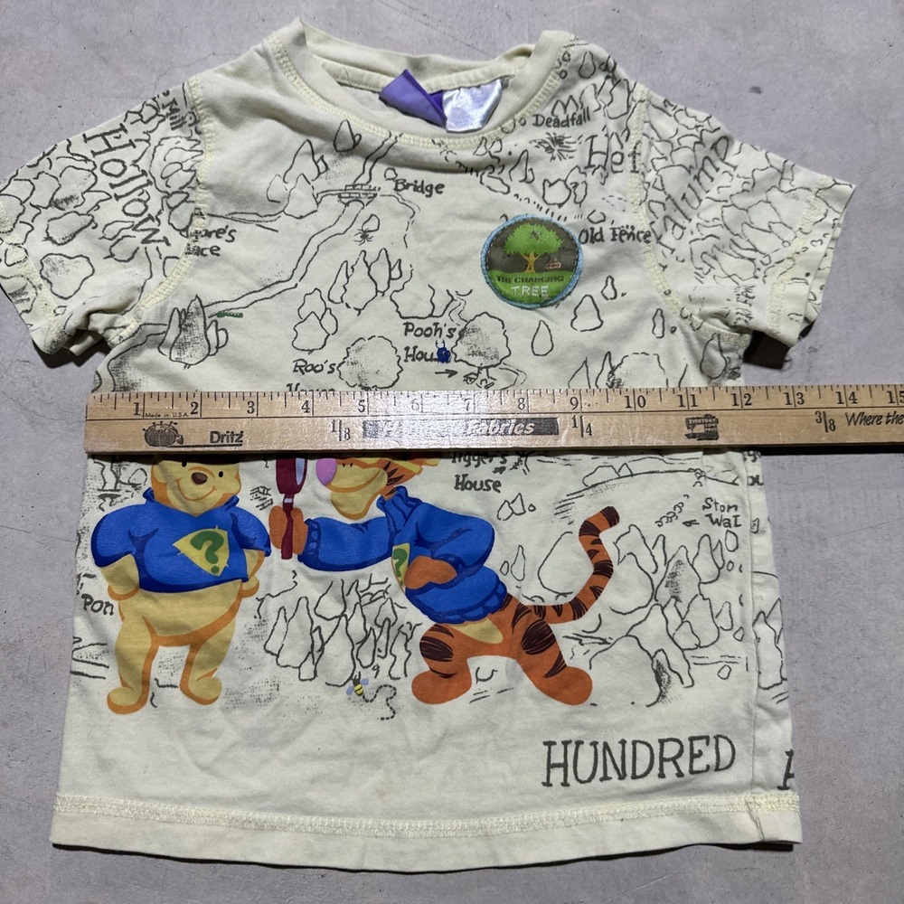 Vintage Kids Tigger Short Sleeve Shirt 4T Pooh Disney Y2K All Over Print - Picture 6 of 9